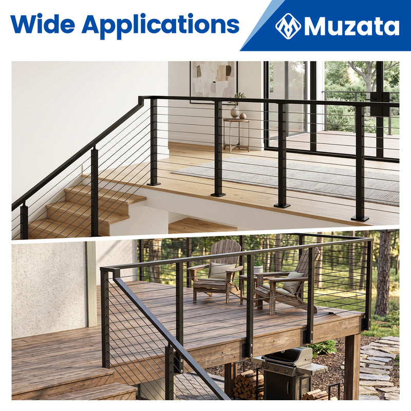 Load image into Gallery viewer, Muzata Black Stainless Steel Handrails Connector for Stair to Level HA46 BP4