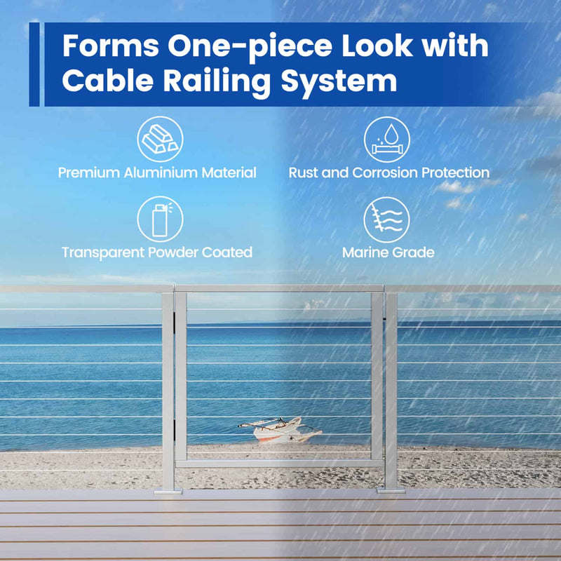 Load image into Gallery viewer, Muzata-DG01-LPA-brushed-aluminum-outdoor-deck-gate-features-2