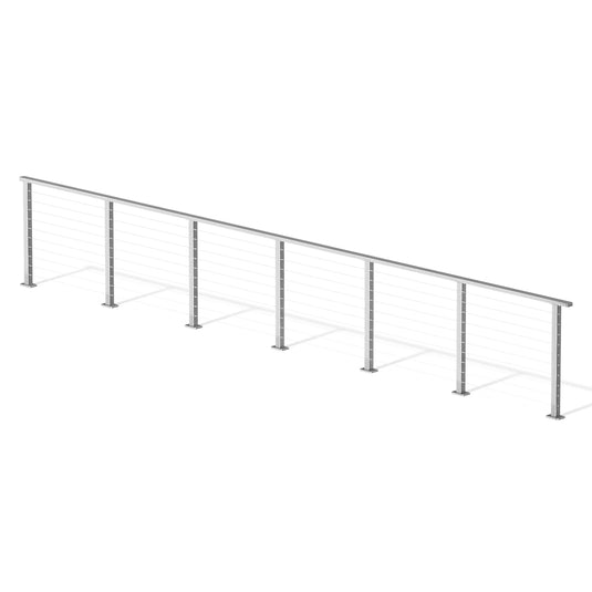 Muzata 36" Brushed Horizontal Surface Mount 6.5ft-19.5ft Complete Set Cable Railing System, One Stop Service All-in-One DIY Kit Fit