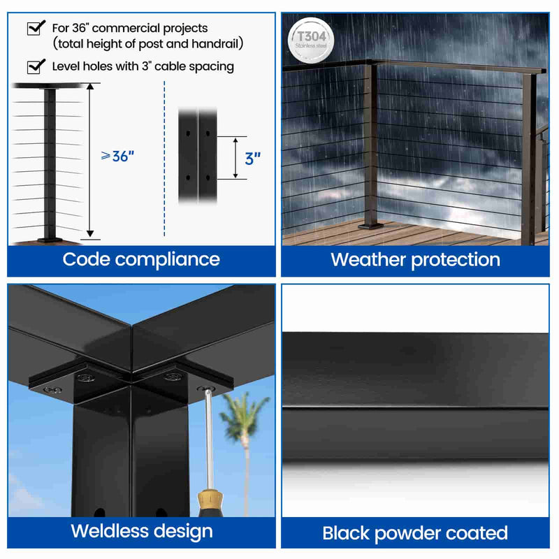 Load image into Gallery viewer, LG01010021-black-corner-post-features-1