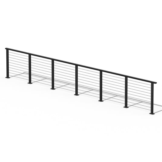 Muzata 36" 19.5ft Black Surface Mount Cable Railing Kit