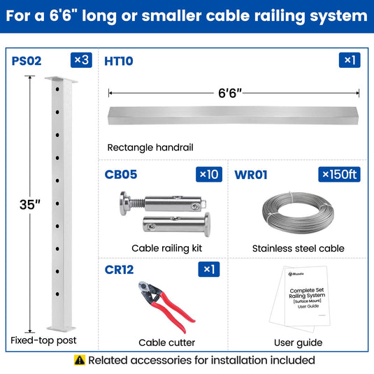LG01060049_Muzata_6.5ft_Brushed_Surface_Mount_Horizontal_Cable_Railing_Kit_Detail