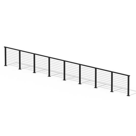 Muzata 36" 26ft Black Surface Mount Cable Railing Kit