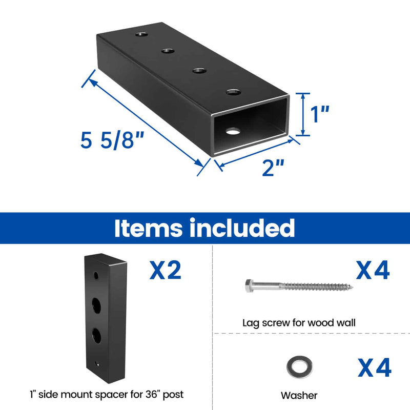 Load image into Gallery viewer, Muzata-PA13-railing-spacer-for-side-mounted-posts-size