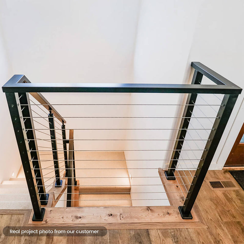 Load image into Gallery viewer, black-cable-railing-system-for-stairs