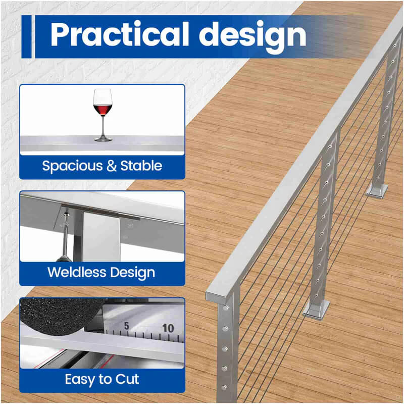 Load image into Gallery viewer, Muzata Cable Railing Handrails