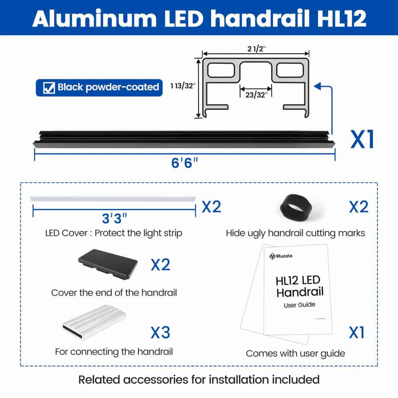 Load image into Gallery viewer, Muzata Cable Railing Handrails