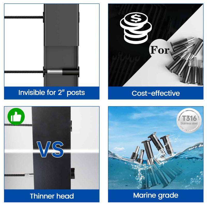 Load image into Gallery viewer, Muzata 1/8" Invisible Black Hand Swage Tensioner CB40