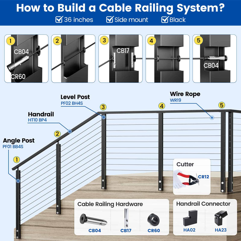 Load image into Gallery viewer, h017-304-black-side-mount-36-inch-system