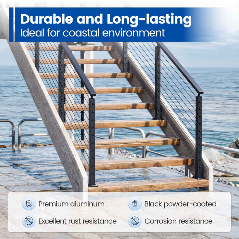 Load image into Gallery viewer, key-features-of-aluminum-stair-post-1