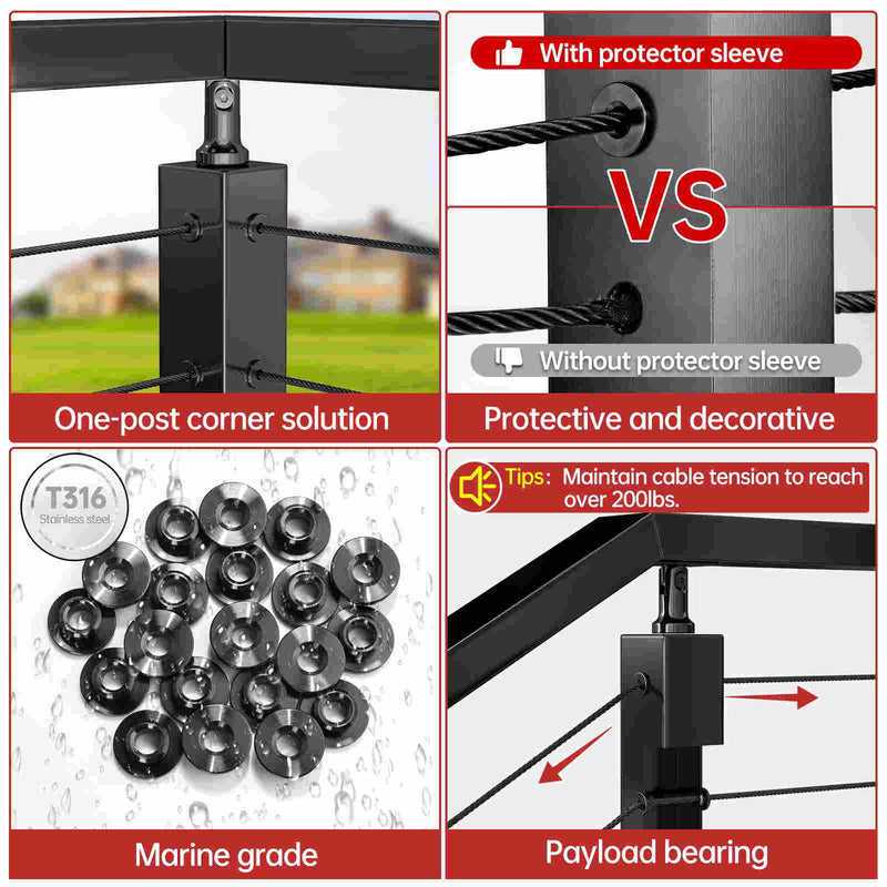 Load image into Gallery viewer, Muzata for 1/8" - 3/16" Wire Rope T316 Protector Sleeve CR90 - Muzata