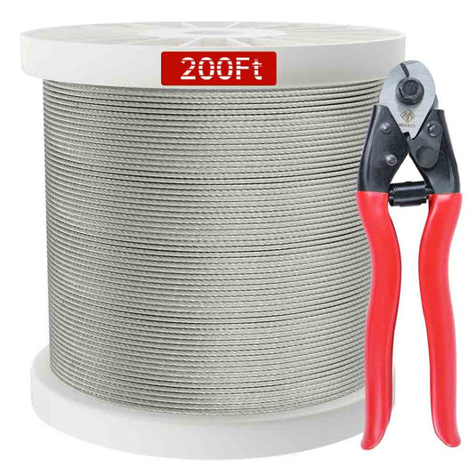 Muzata 1/8" T316 Stainless Steel Wire Rope with Cable Cutter WR02 - Muzata