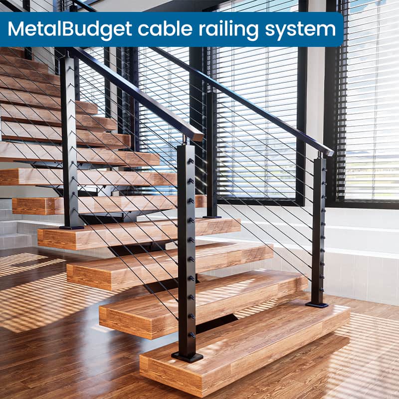 MetalBudget black-top mount cable railing system – Muzata