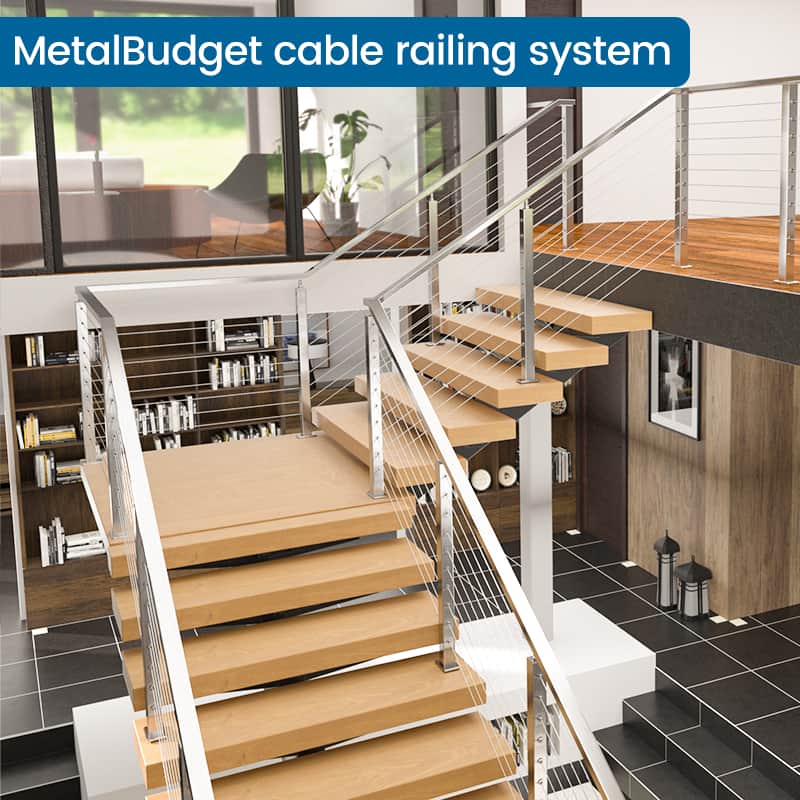 MetalBudget brushed-top mount cable railing system – Muzata