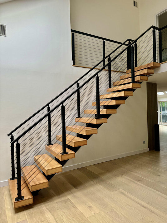 From Traditional to Modern: A Stunning Floating Stair Transformation with Misha