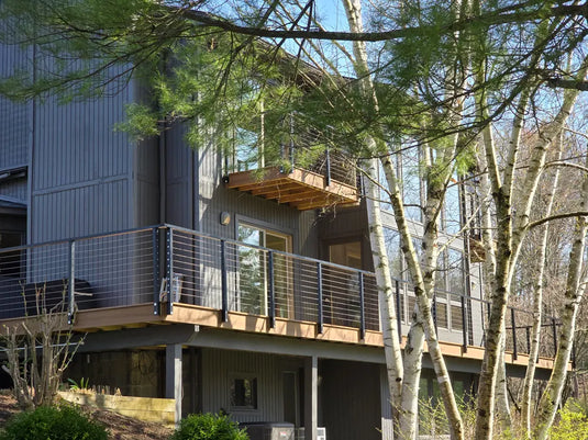 Cable Deck Railings for a Peaceful Lakeside Retreat