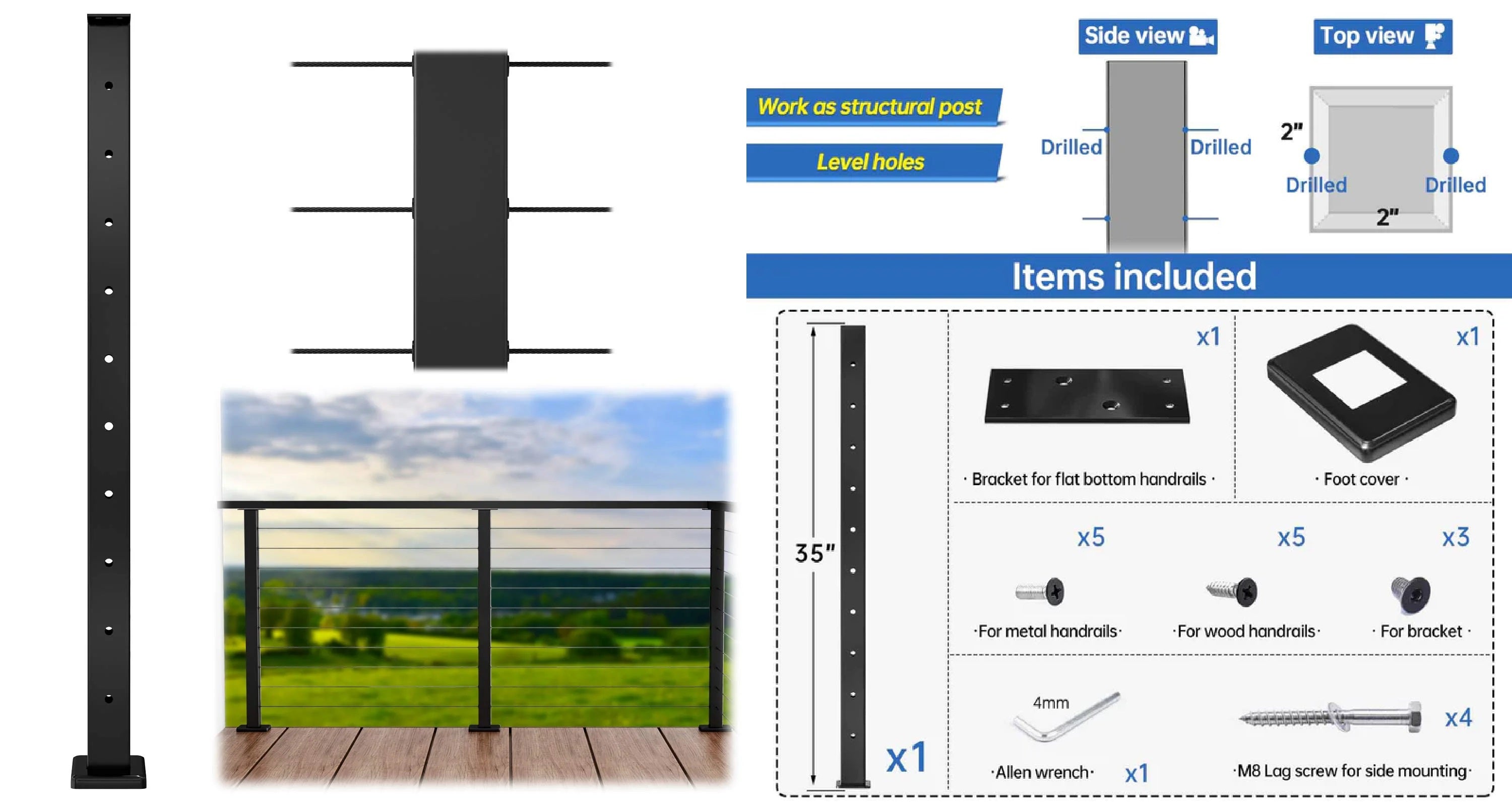 Elevate Your Deck with Surface Mount Cable Railing – Muzata