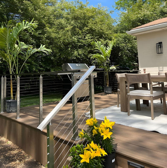 Upgraded Deck with Brushed Cable Railing