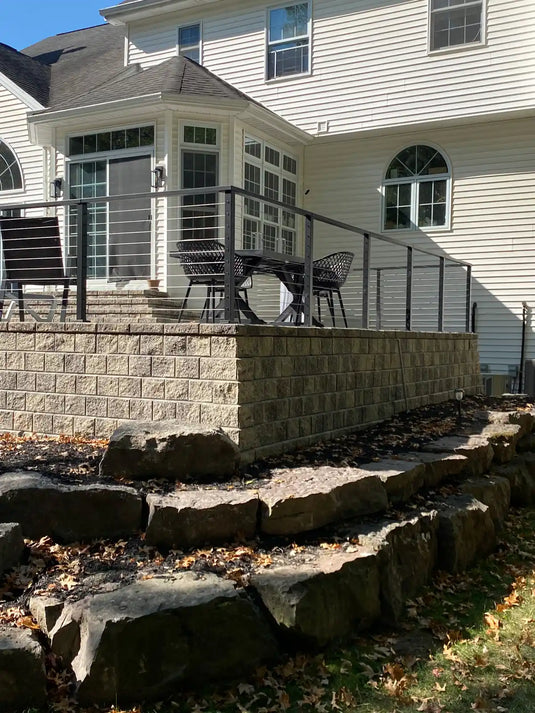 Modern Wire Railing Upgrade for an Elevated Patio