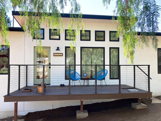 A Cozy California Deck Upgraded with Metal Deck Railing