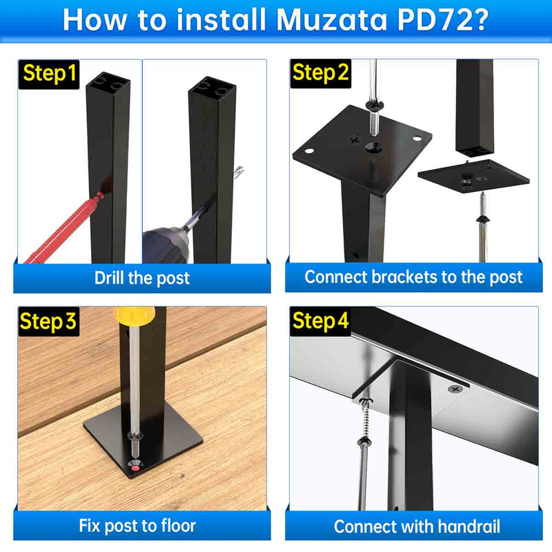 Load image into Gallery viewer, Muzata 42&quot;x3/4&quot; (Post Body 41&quot;) Undrilled Aluminum Middle Post PD72 BNAL - Muzata
