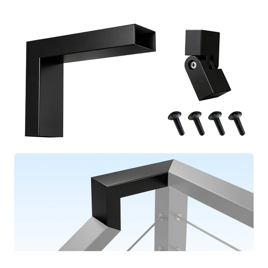 Muzata Black Stainless Steel Handrails Connector for Stair to Level HA46 BP4