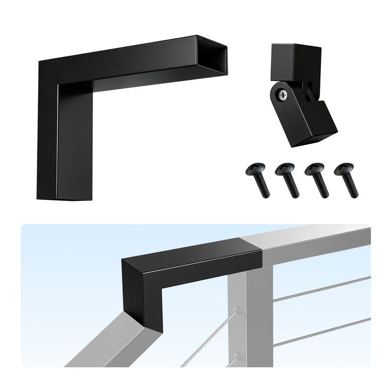 Load image into Gallery viewer, Muzata Black Stainless Steel Handrails Connector for Stair to Level HA46 BP4
