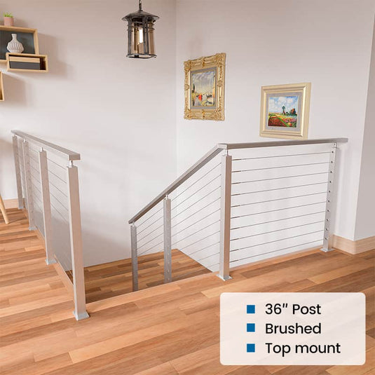 Angle Mount Railing MetalEasy brushed-top mount cable railing system – Muzata
