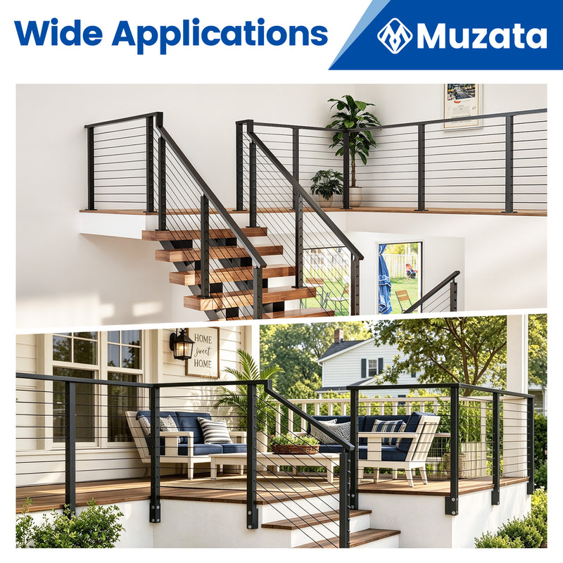 Load image into Gallery viewer, Muzata Black Stainless Steel Handrails Connector for Stair to Level HA46 BP4
