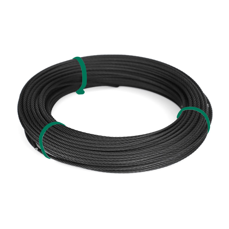 Load image into Gallery viewer, Benfar™ 1/8&quot; x 150ft 7x7 T316 Black Cable Coil for cable railing indoor outdoor
