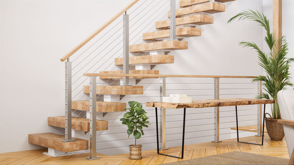 Brushed-stainless-steel-horizontal-cable-railing-system