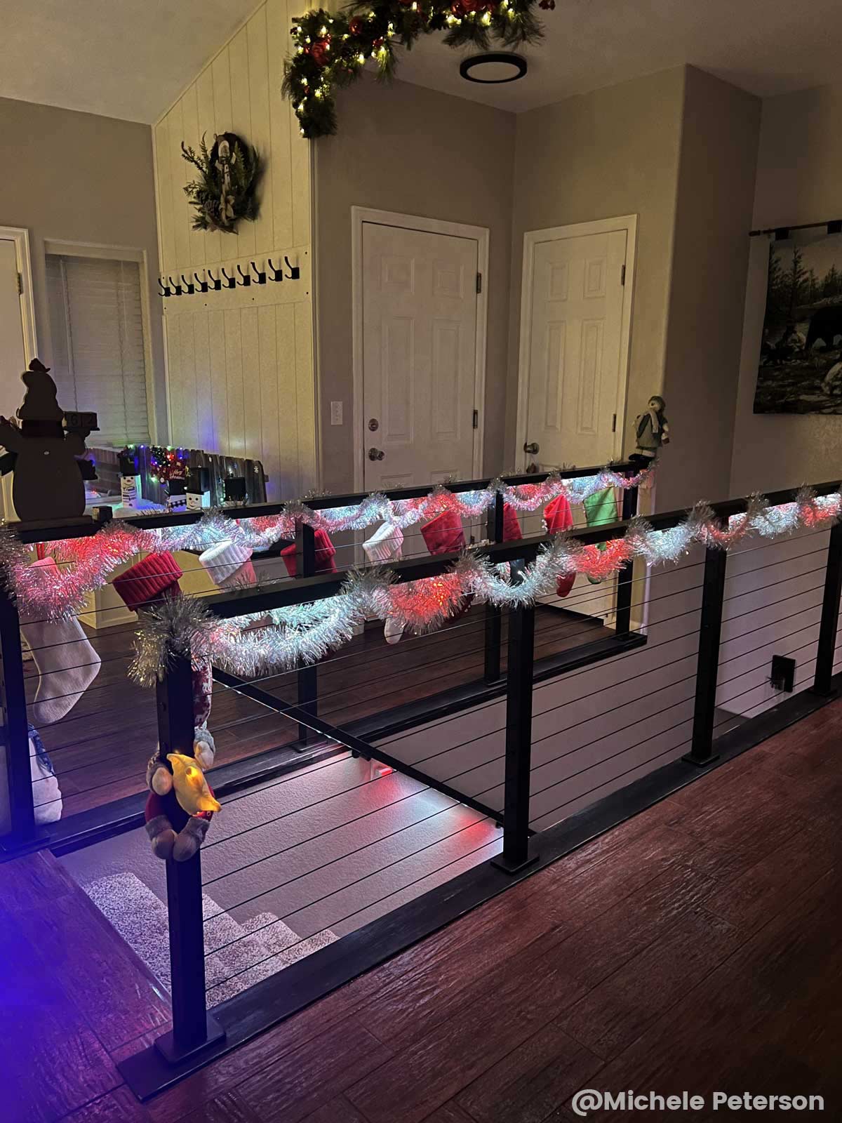 Cable railing system with horizontal steel cables