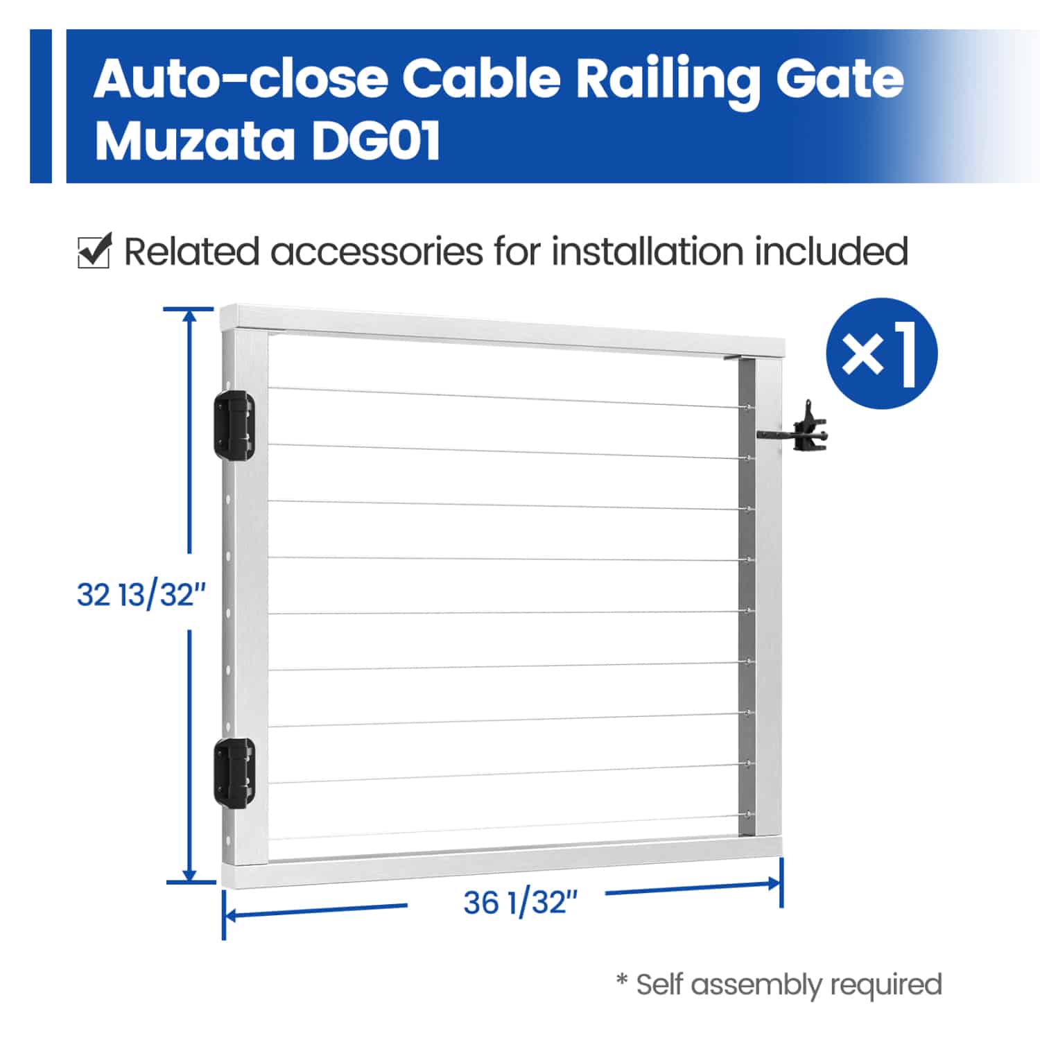 Gate Style Safety Railing Cable Railing Gates | Deck Gate Kits for Safety & Style – Muzata