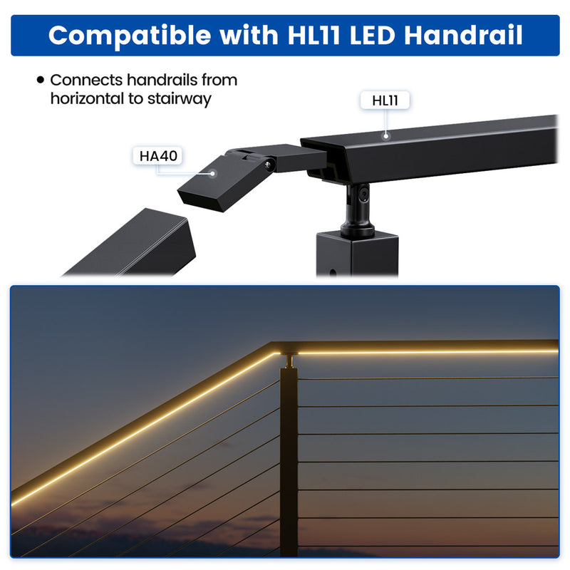 Load image into Gallery viewer, Muzata Vertical Pivot Connector High Strength POM Illuminated Handrail Fittings HA40
