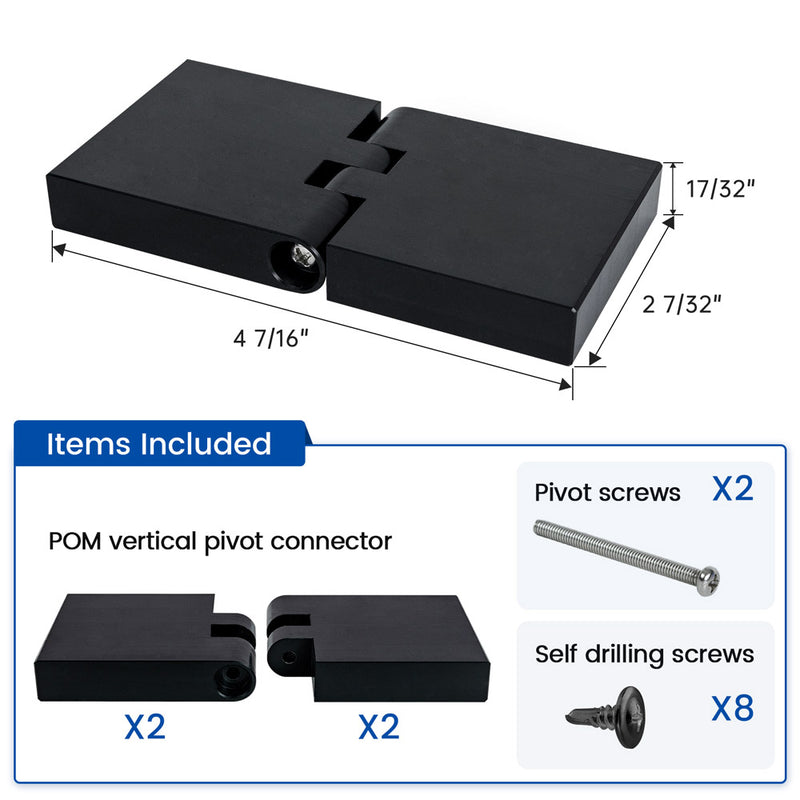 Load image into Gallery viewer, Muzata Vertical Pivot Connector High Strength POM Illuminated Handrail Fittings HA40
