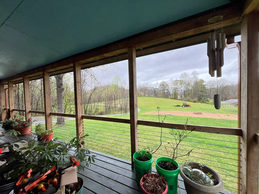 front porch view after upgrade with cable railing
