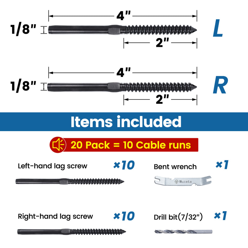 Load image into Gallery viewer, Muzata 1/8&quot; Left &amp; Right Lag Screw CK17
