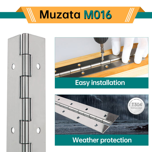 Muzata 12inch Heavy Duty Stainless Steel Piano Hinge M016