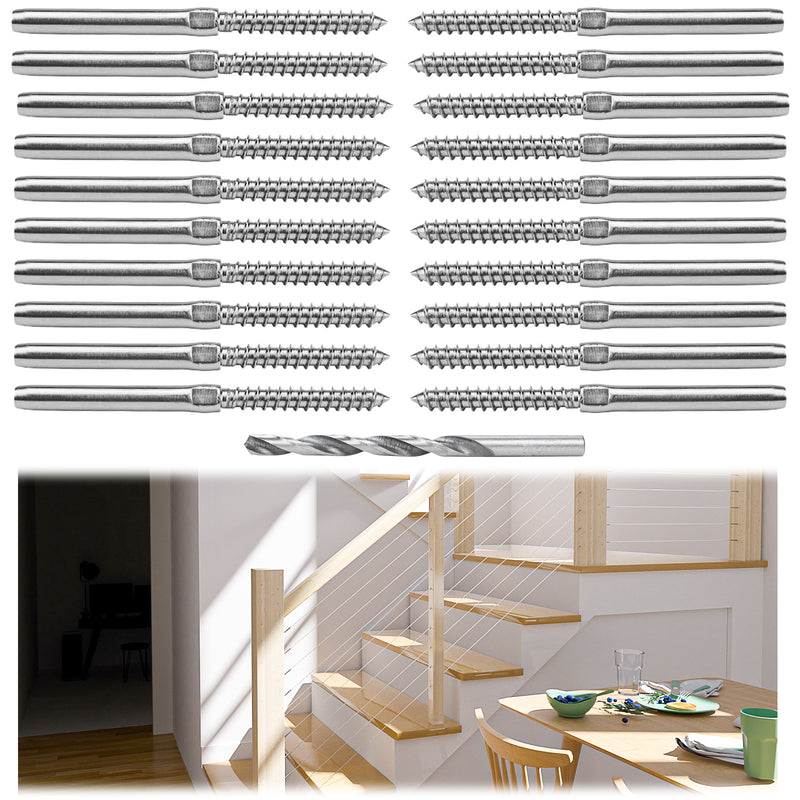Load image into Gallery viewer, Muzata 3/16&#39;&#39; Lag Screw Left &amp; Right Cable Railing Kit CK27

