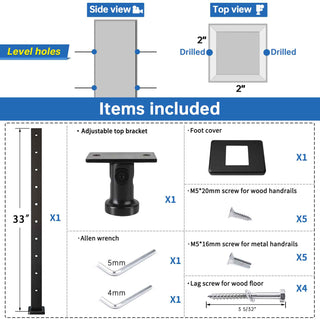 Shop Metal Posts For Cable Railings | Muzata Railing