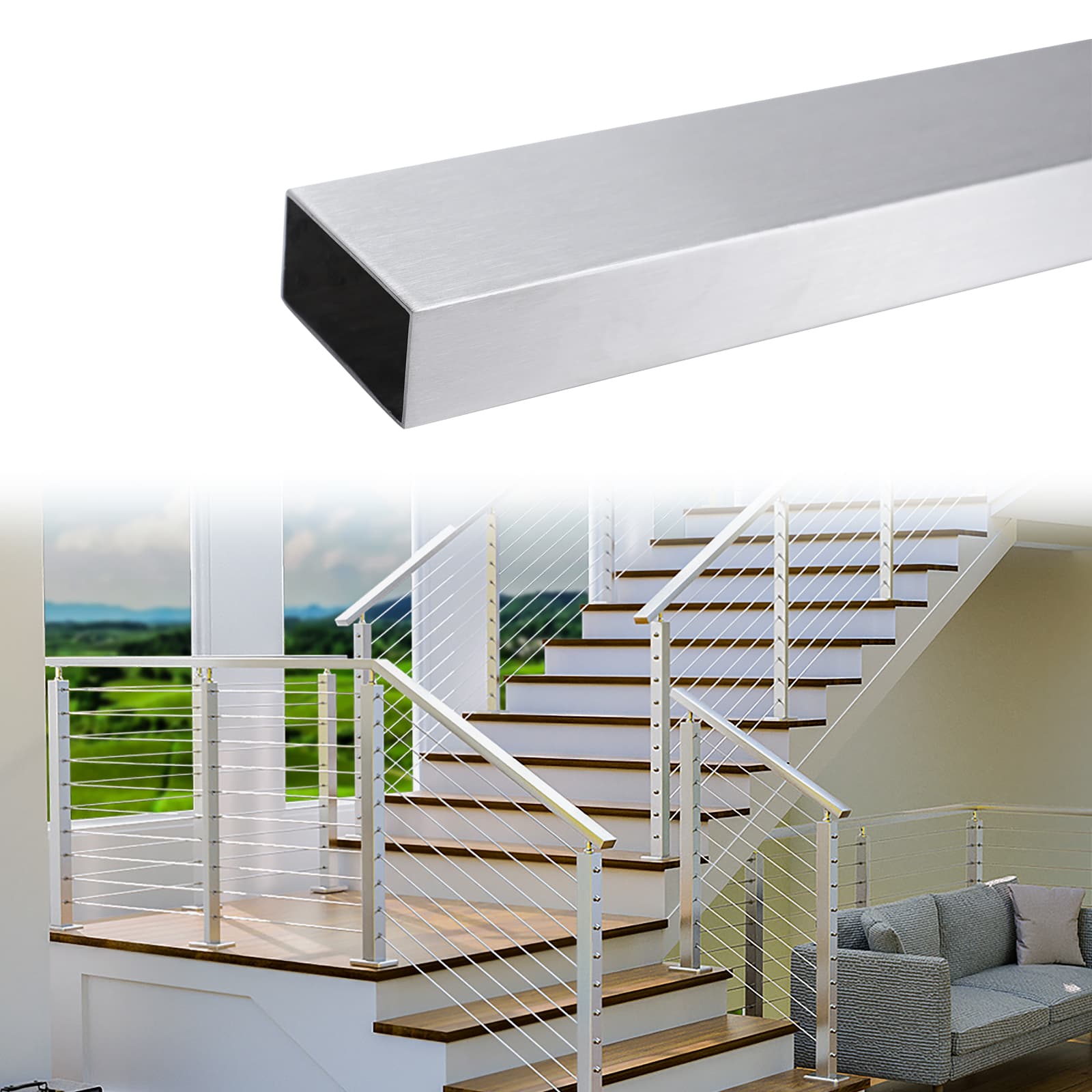 SpaceSaver side-mount Cable railing System | Muzata Railing