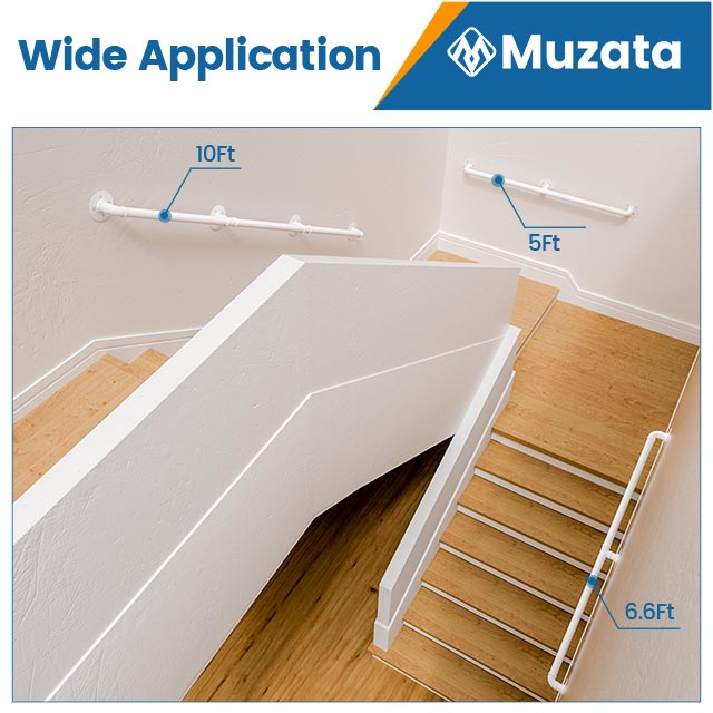Load image into Gallery viewer, Muzata Pipe Handrail White Galvanized Steel HW20 WBG
