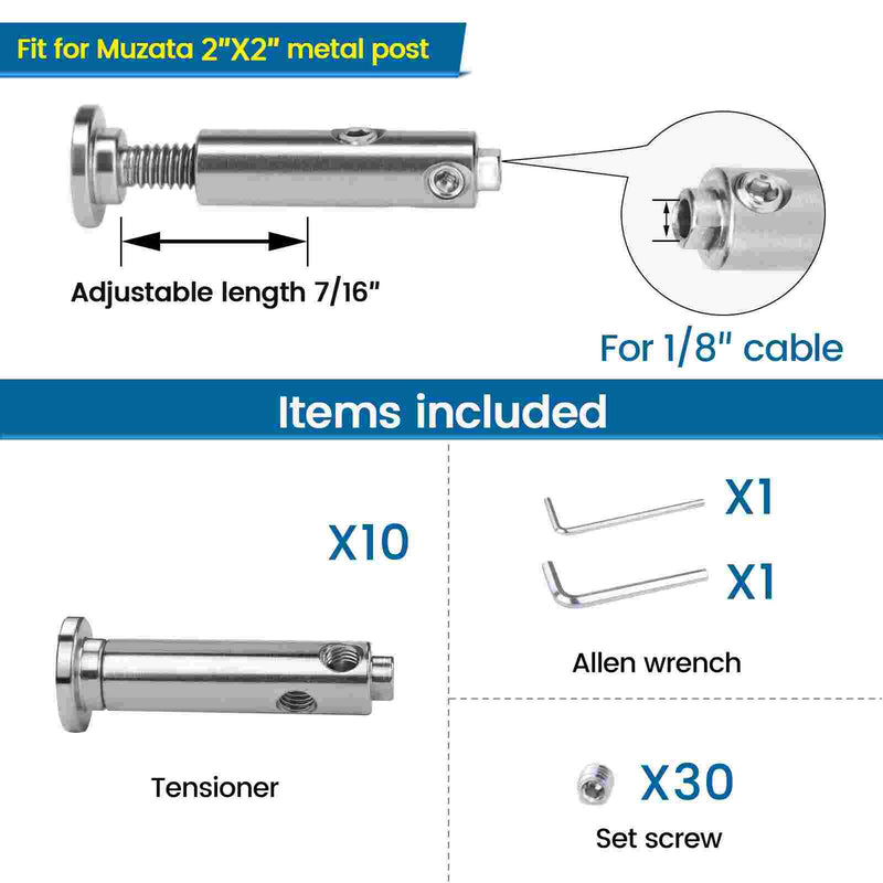 Load image into Gallery viewer, Muzata Invisible Swageless Cable Railing Tensioner 1/8&quot; CB05
