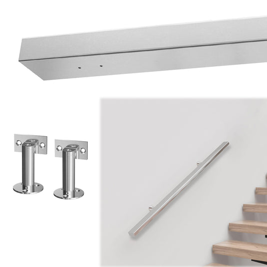 Muzata Brushed T304 Rectangle Wall Mounted Handrail Kit , HK28 SL4