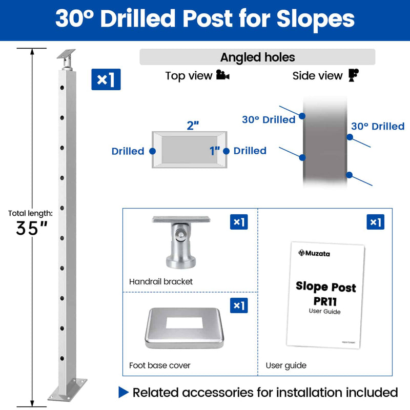 Load image into Gallery viewer, HSL-1400-Brushed-Slope-Post
