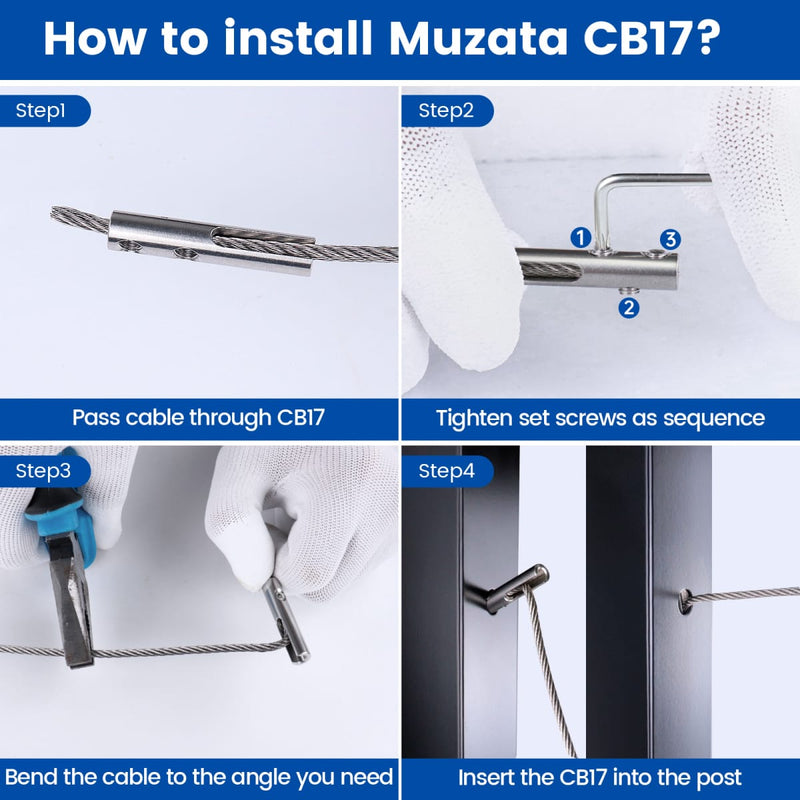 Load image into Gallery viewer, Muzata 1/8&quot; Swageless Invisible Fixed End CB17
