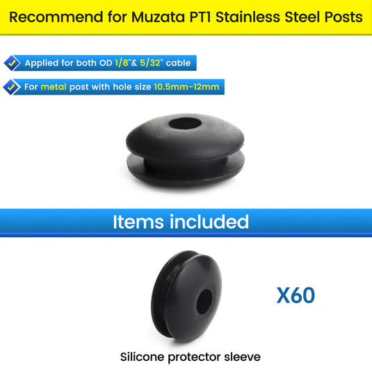 Muzata Protective Sleeves for 1/8" 5/32" Wire Rope CB29