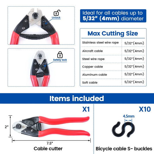 Muzata 8" Cable Cutter with Accessories M015