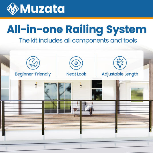 Side Fixation Railing Brushed Side Mount Cable Railing System for Horizontal | Muzata