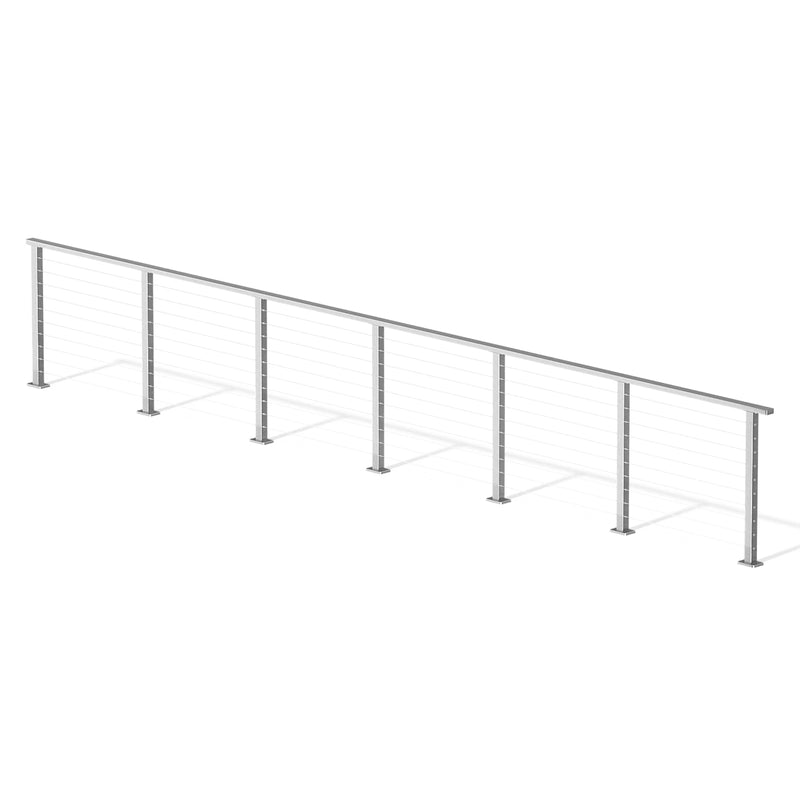 Load image into Gallery viewer, Muzata 36&quot; Brushed Horizontal Surface Mount 6.5ft-19.5ft Complete Set Cable Railing System, One Stop Service All-in-One DIY Kit Fit

